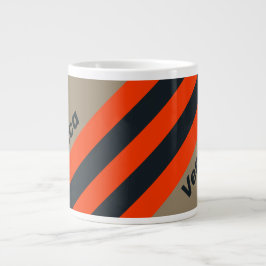 Caneca De Café Grande Retro Desert Meadow Stripes with Name