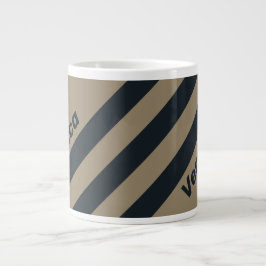 Caneca De Café Grande Retro Desert Three Stripes with Name