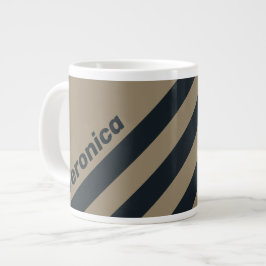 Caneca De Café Grande Retro Deserto Três Listras com Nome
