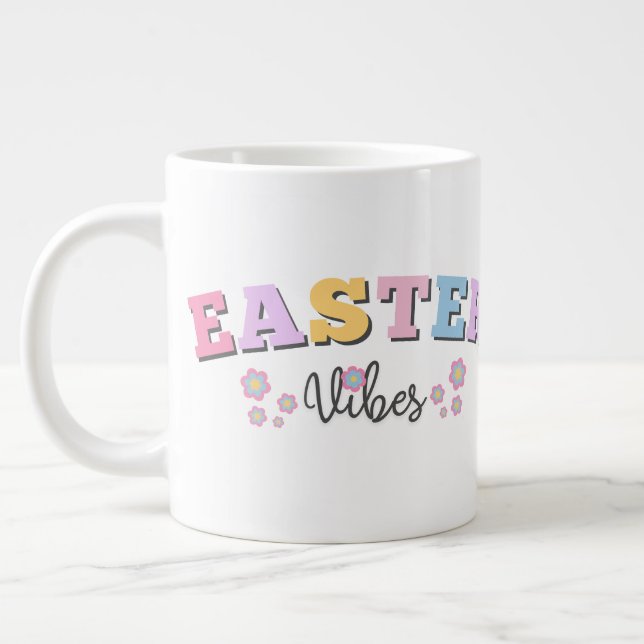 Caneca De Café Grande Retro Easter Vibes (Esquerda)