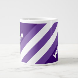 Caneca De Café Grande Retro Grapevine Grove Stripes with Name