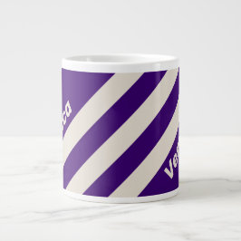 Caneca De Café Grande Retro Grapevine Three Stripes with Name