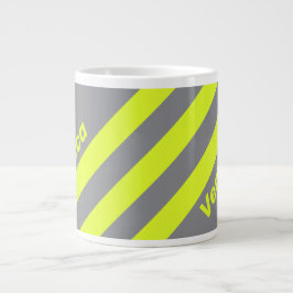 Caneca De Café Grande Retro HI VIS Three Stripes with Name