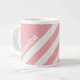 Caneca De Café Grande Retro Kiss Três Listras com Nome