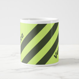 Caneca De Café Grande Retro Moss Fade Three Stripes with Name