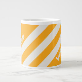 Caneca De Café Grande Retro Sun Kissed Three Stripes with Name