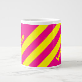 Caneca De Café Grande Retro Sun Soaked Three Stripes with Name