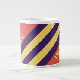 Caneca De Café Grande Retro Surf Sunset Stripes with Name