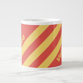 Caneca De Café Grande Retro Surf Sunset Three Stripes with Name
