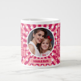 Caneca De Café Grande Retro Te Ama Mãe Dia de as mães Personalizado De F
