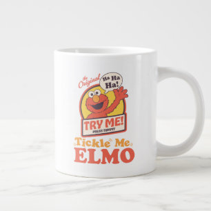Caneca De Café Grande Retro Tickle Me Elmo Aceno Gráfico