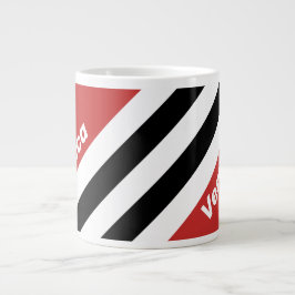 Caneca De Café Grande Retro Urban Zebra Stripes with Name
