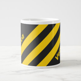 Caneca De Café Grande Retro Yellowjacket Three Stripes with Name