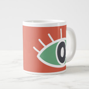 Caneca De Café Grande Retrócolores abstrato artísticos
