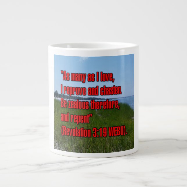 Caneca De Café Grande Revelação 3:19 Mug WEBU (Frente)