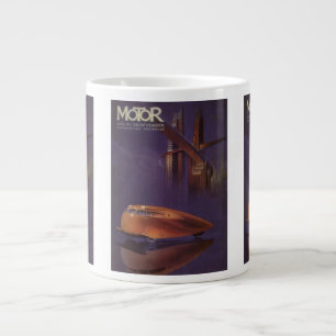 Caneca De Café Grande Revista Vintage Motor Cover, Carro Urbano Futurist