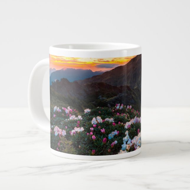 Caneca De Café Grande Rhododendron Blooming| Parque Nacional Taroko (Frente Esquerda)