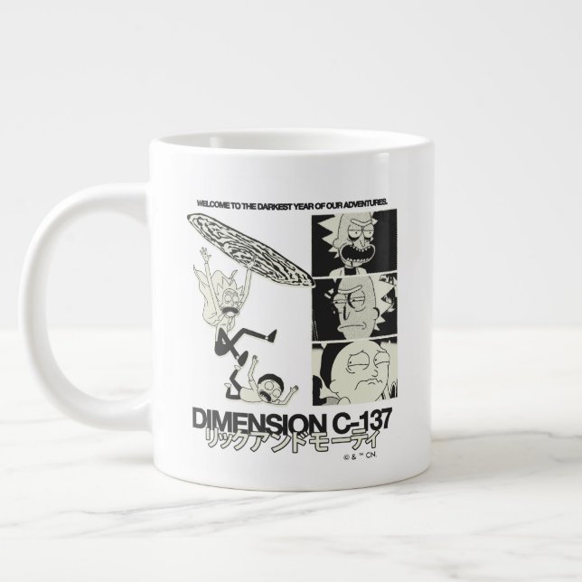 Caneca De Café Grande RICK E MORTY™ | Dimensão C-137 (Esquerda)