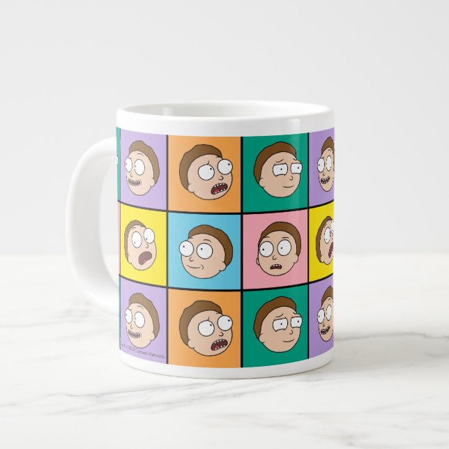 Caneca De Café Grande RICK E MORTY™| Moods de Morty (Frente Esquerda)