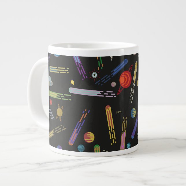 Caneca De Café Grande RICK E MORTY™| Padrão de Cometa Espacial Externo (Frente Esquerda)