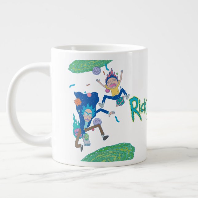 Caneca De Café Grande RICK E MORTY™| Salto de Portal Infectado (Esquerda)