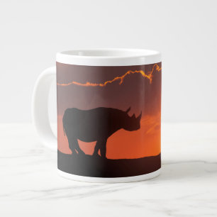 Caneca De Café Grande Rinoceronte ao pôr do sol, Masai Mara, Quênia
