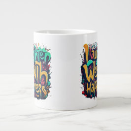 Caneca De Café Grande Riqueza do riso Felicidade