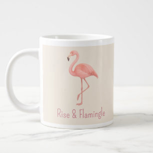 Caneca De Café Grande Rise & Flamingle Flamingo - Suave Beige Tropical