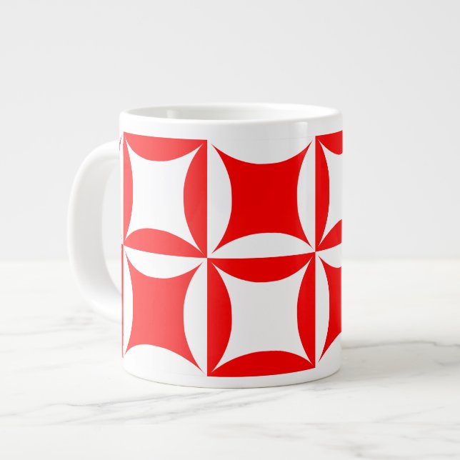 Caneca De Café Grande Robbing Peter to Pay Paul Red Pattern (Frente Esquerda)