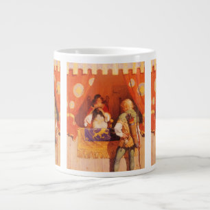 Caneca De Café Grande Robin Hood Vintage Encontra Donzela Marian por NC 