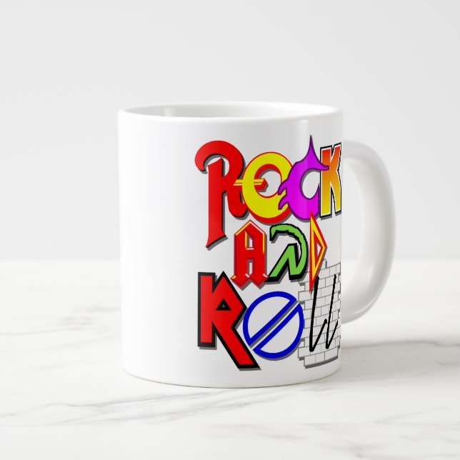 Caneca De Café Grande Rock and Roll Jumbo Mug (Frente Esquerda)