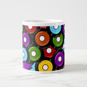 Caneca De Café Grande Rockin Records Colorors Multiple Vinyl Art Design