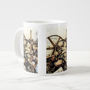 Caneca De Café Grande Rodas e engrenagens no moinho da munição