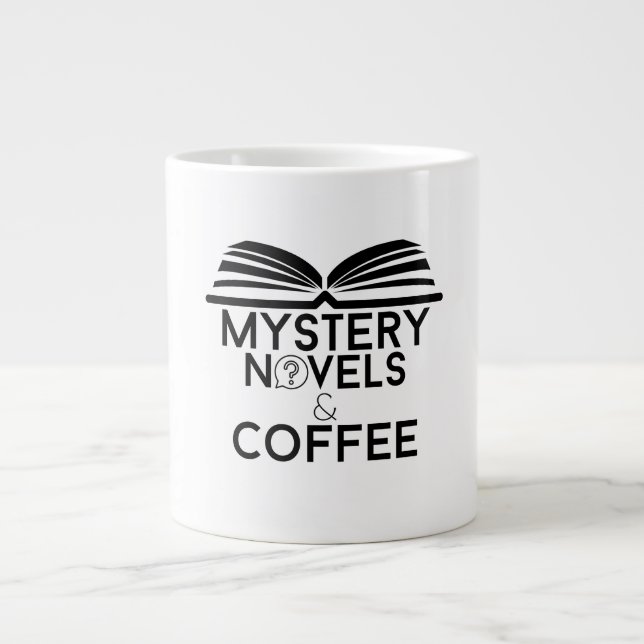 Caneca De Café Grande Romances Policiais e Café (Frente)