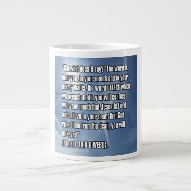 Caneca De Café Grande Romanos 10:8-9 WEBU Mug (Frente)