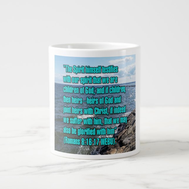 Caneca De Café Grande Romanos 8:16-17 WEBU Mug (Frente)