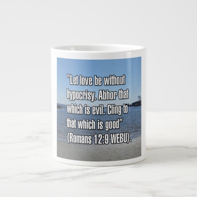 Caneca De Café Grande Romans 12:9 WEBU Mug (Frente)
