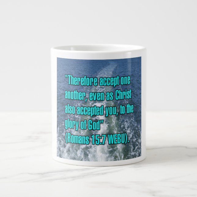 Caneca De Café Grande Romans 15:7 WEBU Mug (Frente)