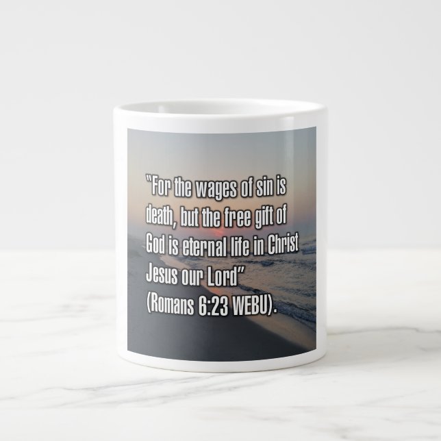 Caneca De Café Grande Romans 6:23 WEBU Mug (Frente)