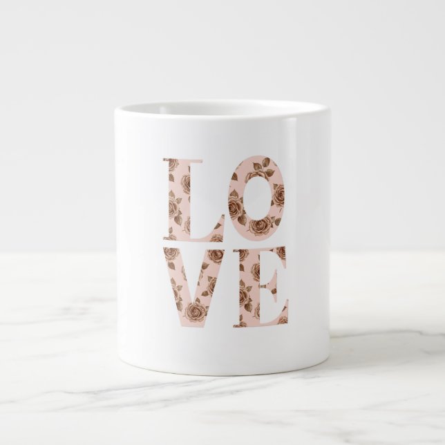 Caneca De Café Grande "Romantic Love t Art & Gifts" (Frente)