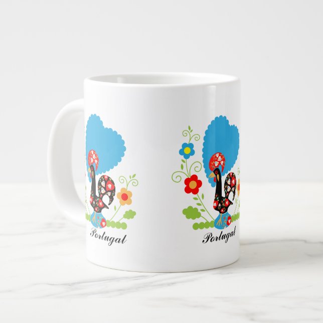 Caneca De Café Grande Rooster Português (Frente Esquerda)
