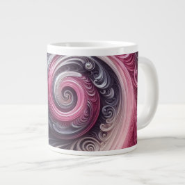Caneca De Café Grande Rosa e Roxo Simples Abstrato moderno