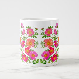 Caneca De Café Grande Rosa Floral Jumbo Mug