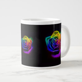 Caneca De Café Grande Rosa Fractal