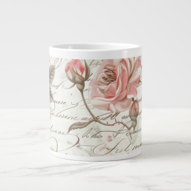 Caneca De Café Grande Rosa Pink Tea Cup (Frente)