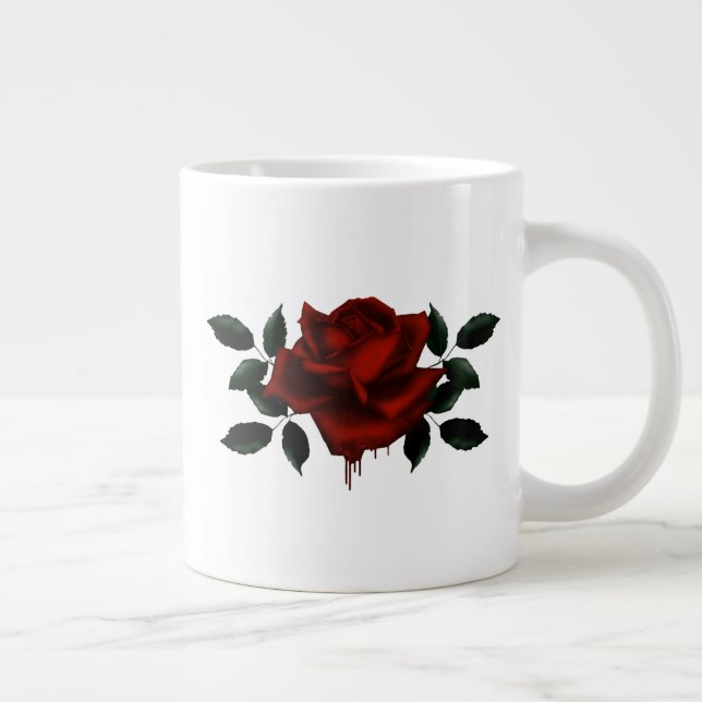 Caneca De Café Grande Rosa Sangue (Direita)