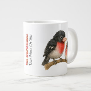 Caneca De Café Grande Rosa surpreendente quebrado de Grosbeak