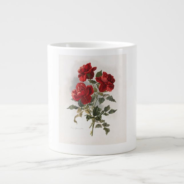 Caneca De Café Grande Rosas, (Frente)