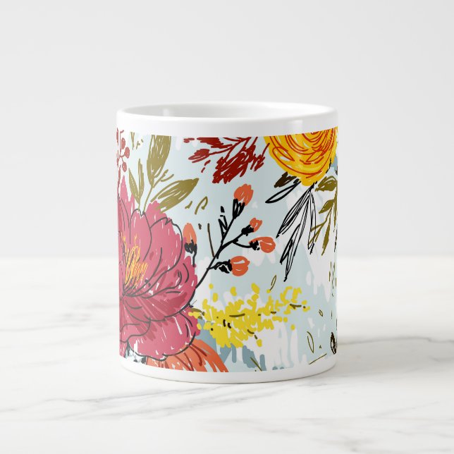Caneca De Café Grande Rosas bonitas (Frente)