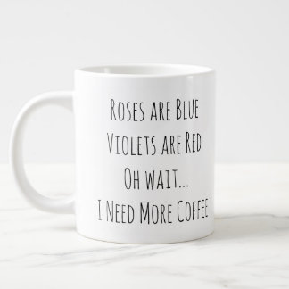 Caneca De Café Grande Rosas são violetas azuis são vermelhos